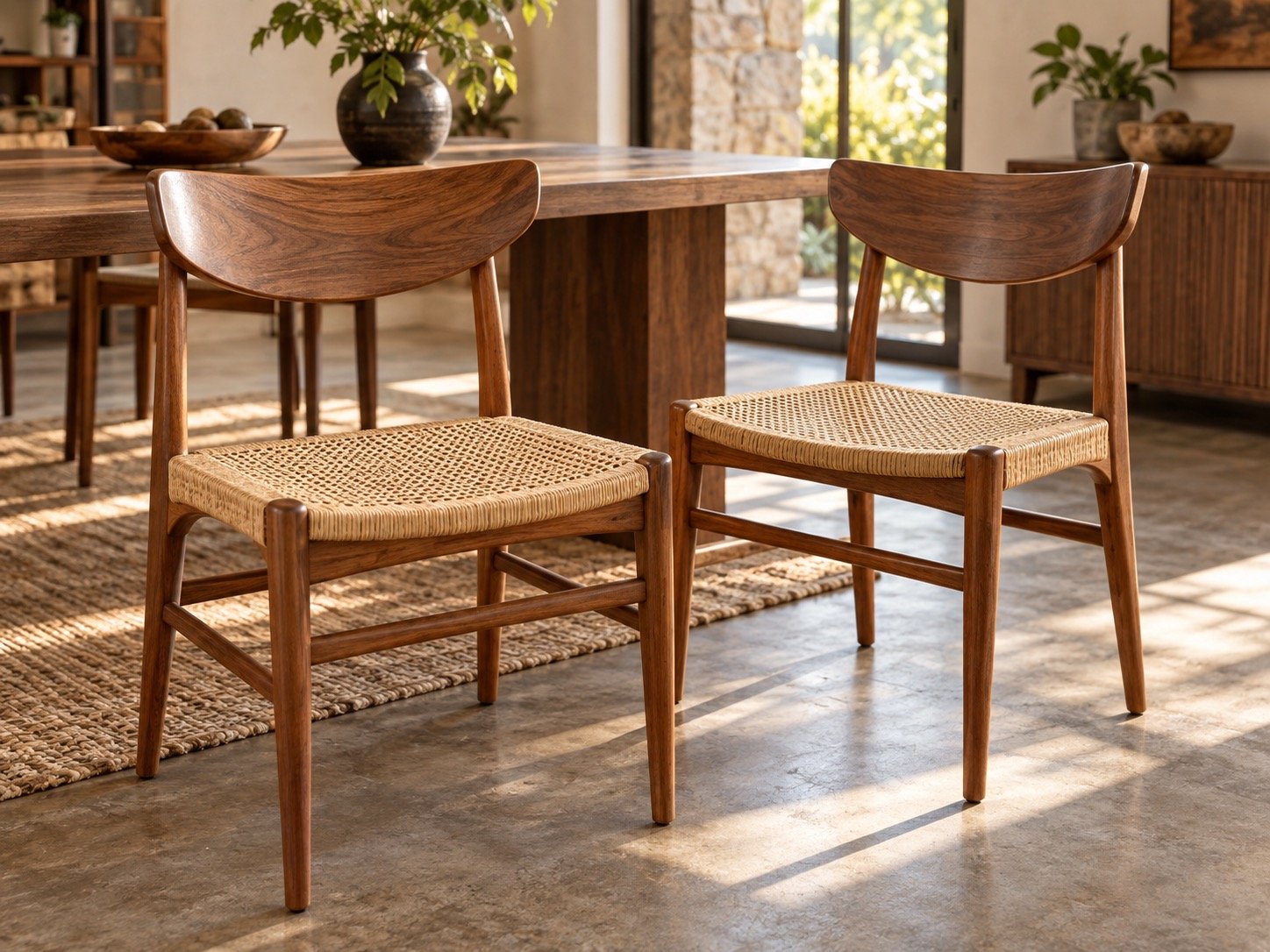Cane dining chairs
